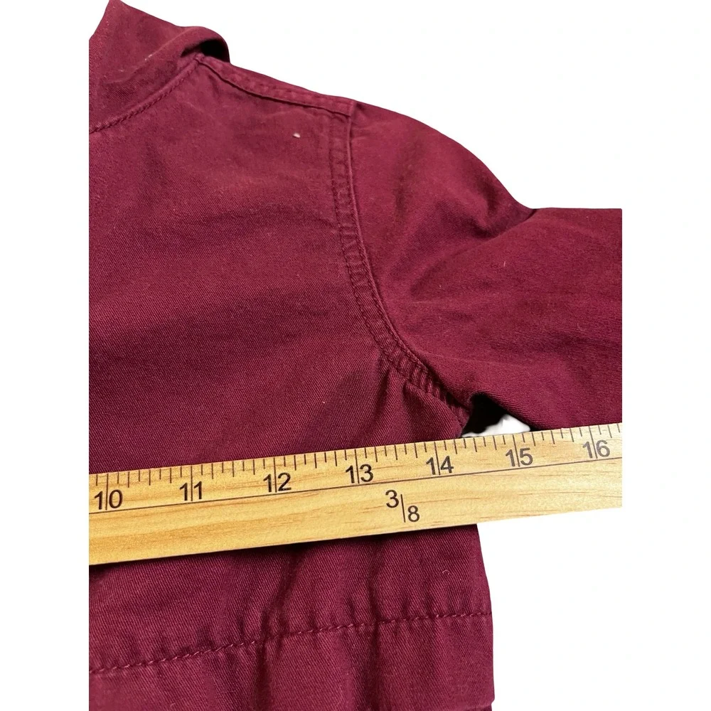 Old Navy Kids Burgundy Utility Hooded Parka Jacket Cinched Waist Size M 8